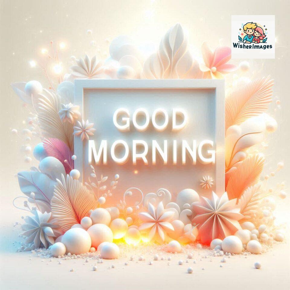 Bright and Cheerful D Good Morning Design with Hearts and flowers with colour full light setup with good morning Flowers ()