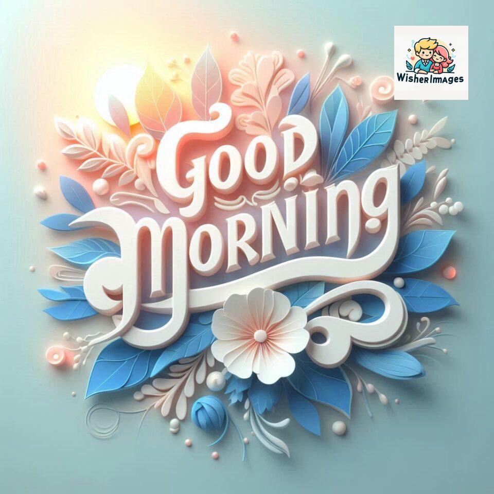 Bright and Cheerful D Good Morning Design with Hearts and flowers with colour full light setup with good morning Flowers ()