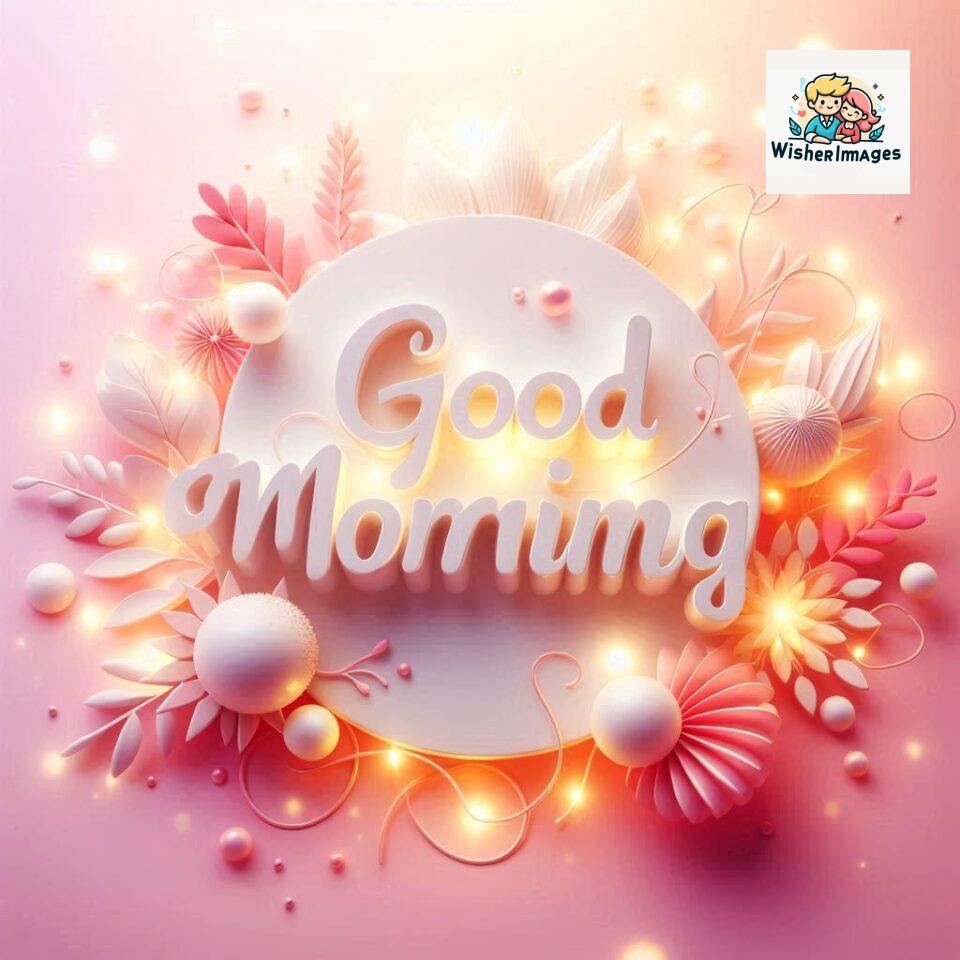 Bright and Cheerful D Good Morning Design with Hearts and flowers with colour full light setup with good morning Flowers ()