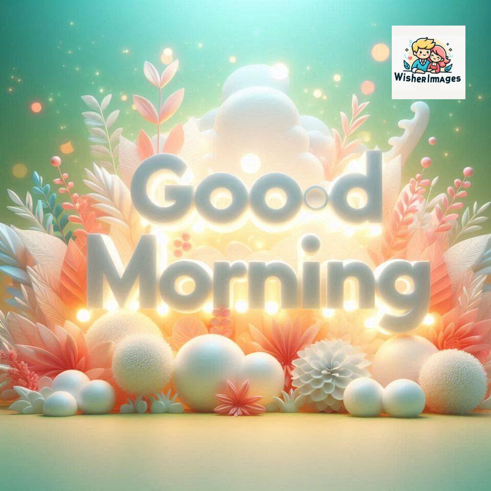 Bright and Cheerful D Good Morning Design with Hearts and flowers with colour full light setup with good morning Flowers ()