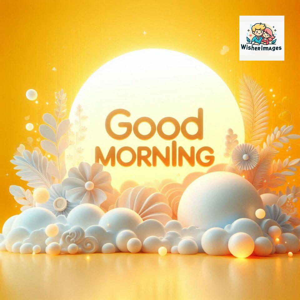 Bright and Cheerful D Good Morning Design with Hearts and flowers with colour full light setup with good morning Flowers ()