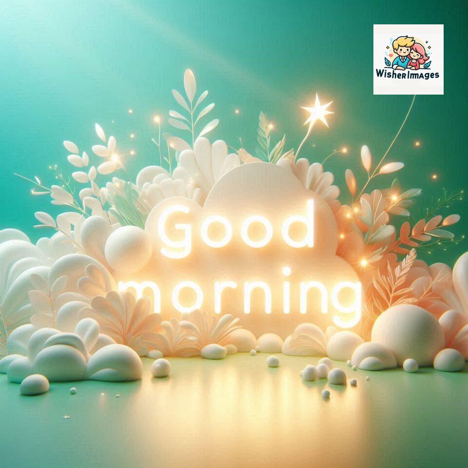 Bright and Cheerful D Good Morning Design with Hearts and flowers with colour full light setup with good morning Flowers ()