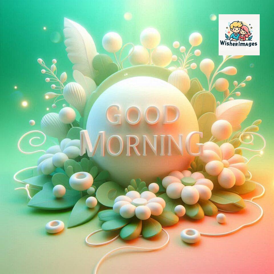 Bright and Cheerful D Good Morning Design with Hearts and flowers with colour full light setup with good morning Flowers ()