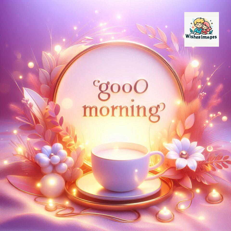 Bright and Cheerful D Good Morning Design with Hearts and flowers with colour full light setup with good morning Flowers ()