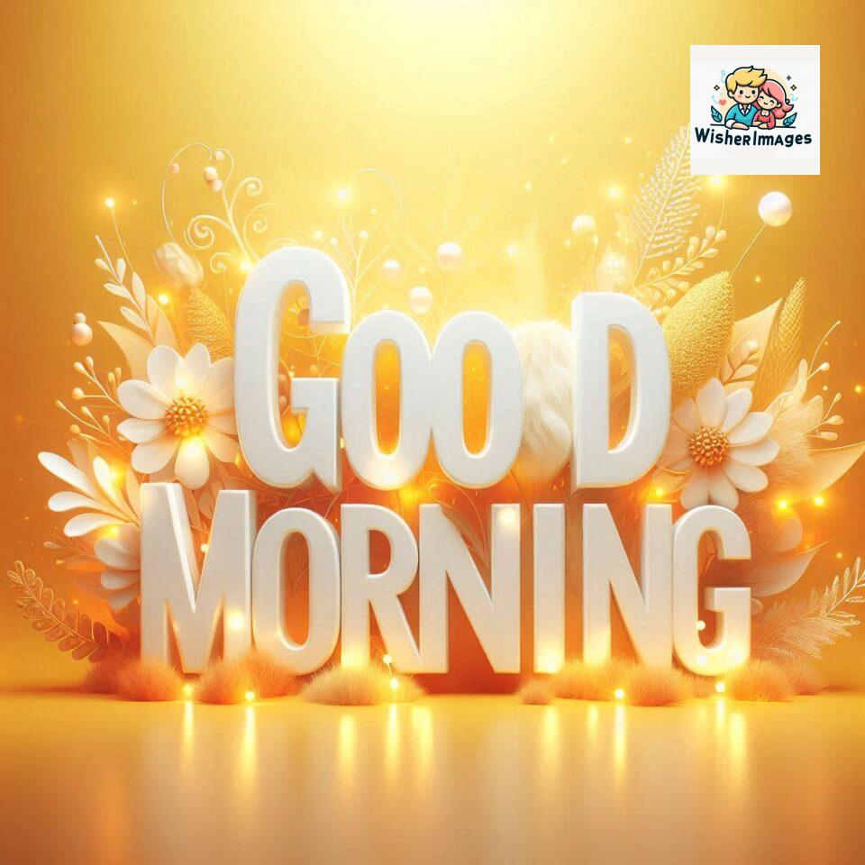 Bright and Cheerful D Good Morning Design with Hearts and flowers with colour full light setup with good morning Flowers ()