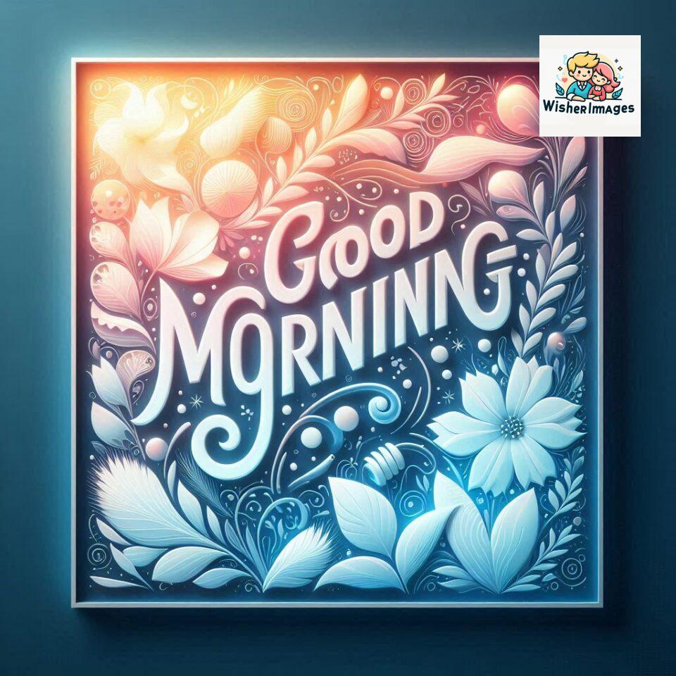 Bright and Cheerful D Good Morning Design with Hearts and flowers with colour full light setup with good morning Flowers ()