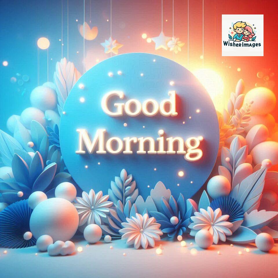 Bright and Cheerful D Good Morning Design with Hearts and flowers with colour full light setup with good morning Flowers ()