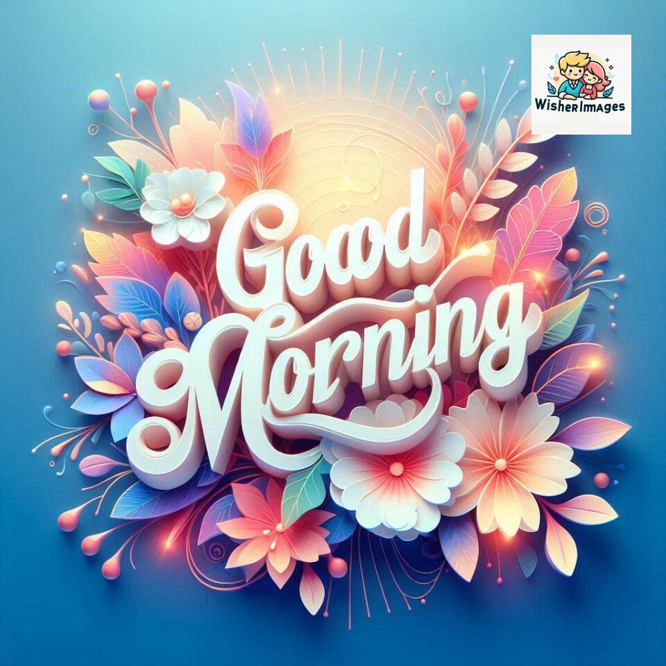 Bright and Cheerful D Good Morning Design with Hearts and flowers with colour full light setup with good morning Flowers ()