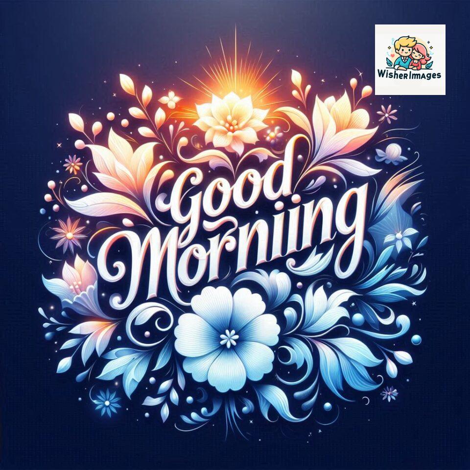 Bright and Cheerful D Good Morning Design with Hearts and flowers with colour full light setup with good morning Flowers ()