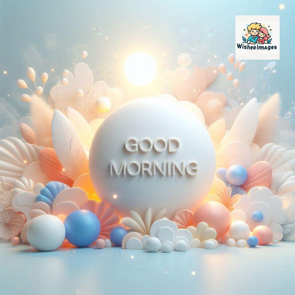 Bright and Cheerful D Good Morning Design with Hearts and flowers with colour full light setup with good morning Flowers ()