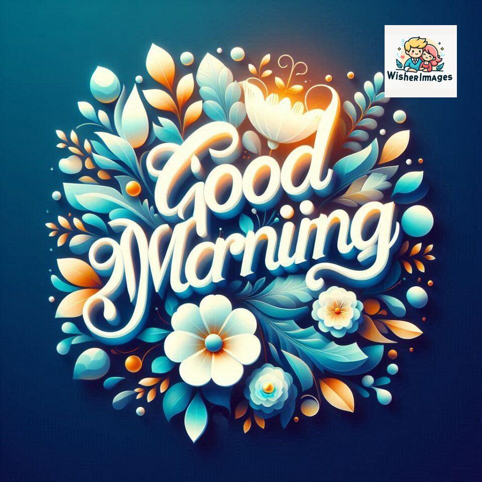 Bright and Cheerful D Good Morning Design with Hearts and flowers with colour full light setup with good morning Flowers ()