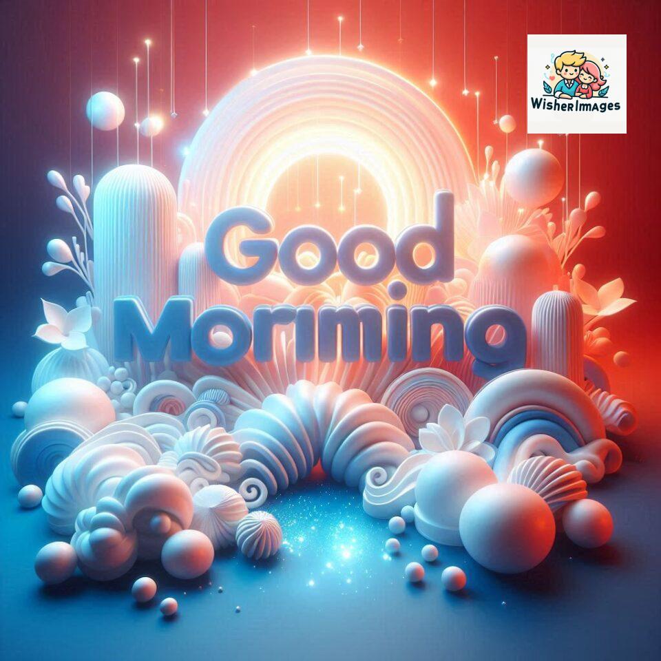 Bright and Cheerful D Good Morning Design with Hearts and flowers with colour full light setup with good morning Flowers ()