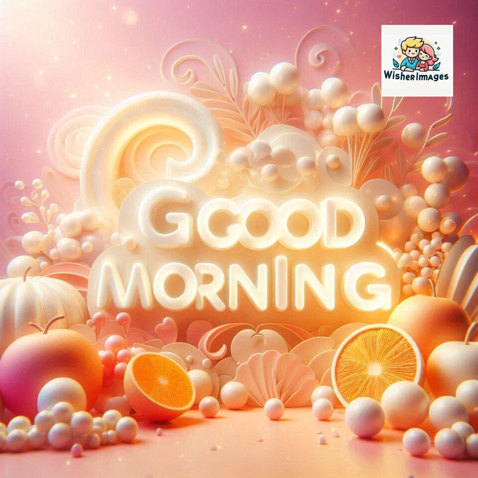 Bright and Cheerful D Good Morning Design with Hearts and flowers with colour full light setup with good morning Flowers ()