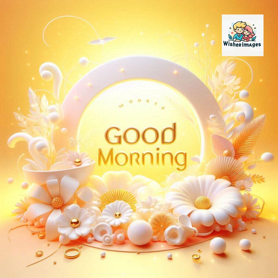 Bright and Cheerful D Good Morning Design with Hearts and flowers with colour full light setup with good morning Flowers ()