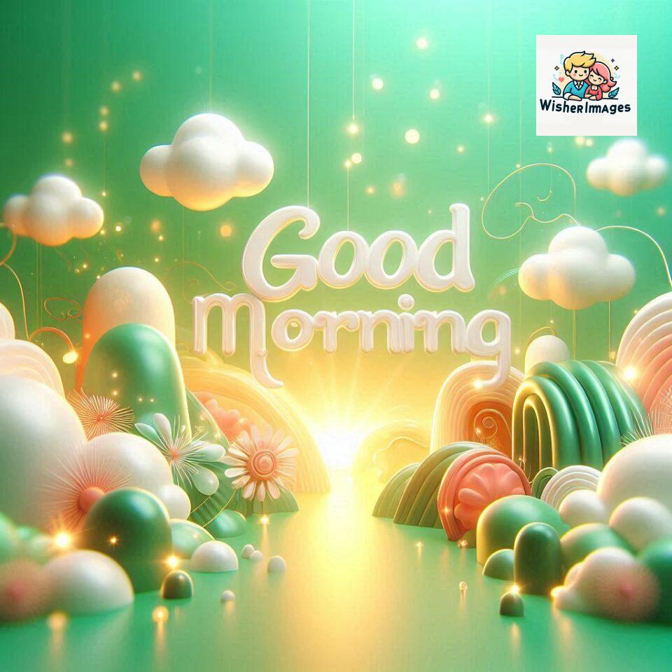 Bright and Cheerful D Good Morning Design with Hearts and flowers with colour full light setup with good morning Flowers ()