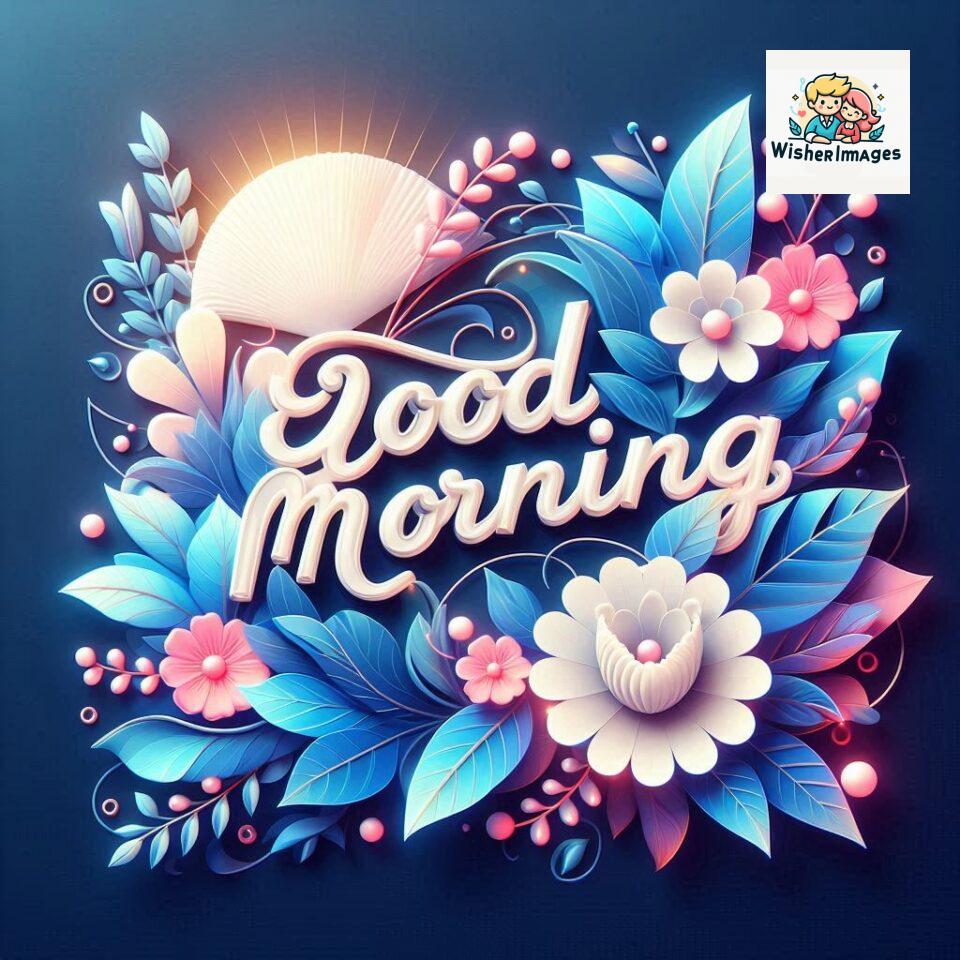 Bright and Cheerful D Good Morning Design with Hearts and flowers with colour full light setup with good morning Flowers ()