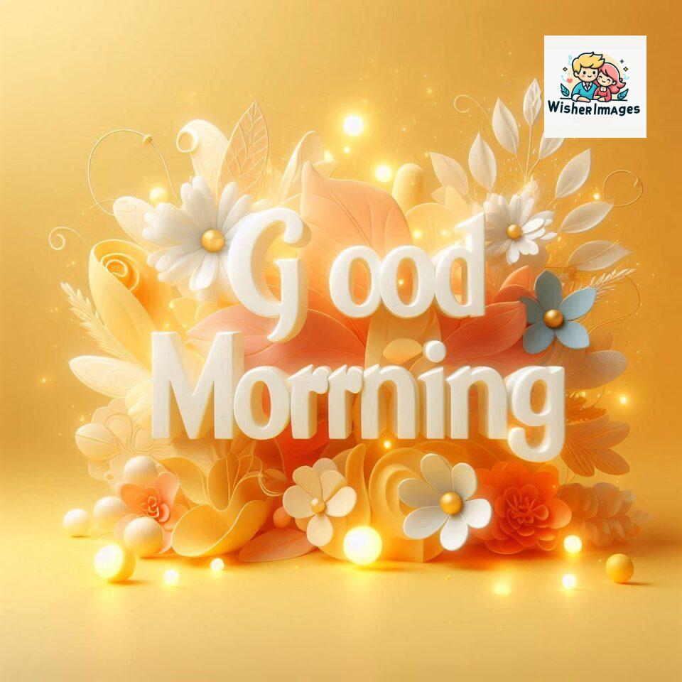 Bright and Cheerful D Good Morning Design with Hearts and flowers with colour full light setup with good morning Flowers ()