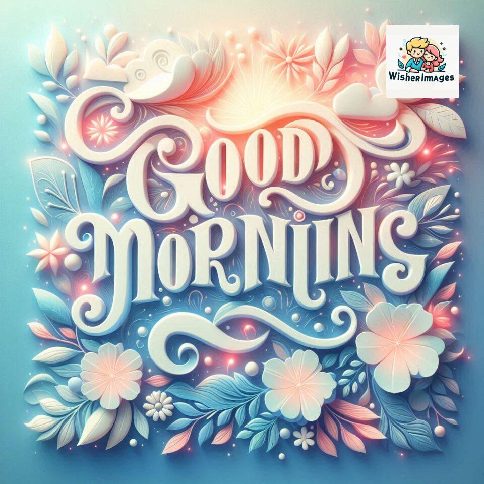 Bright and Cheerful D Good Morning Design with Hearts and flowers with colour full light setup with good morning Flowers ()