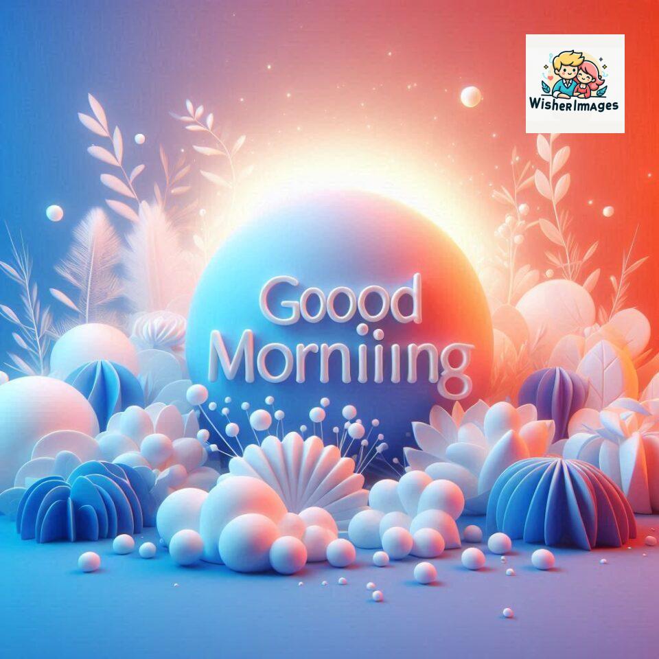 Bright and Cheerful D Good Morning Design with Hearts and flowers with colour full light setup with good morning Flowers ()