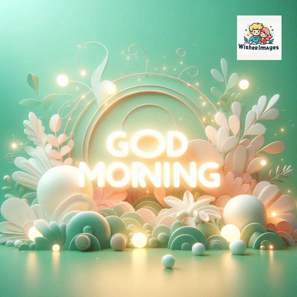 Bright and Cheerful D Good Morning Design with Hearts and flowers with colour full light setup with good morning Flowers ()