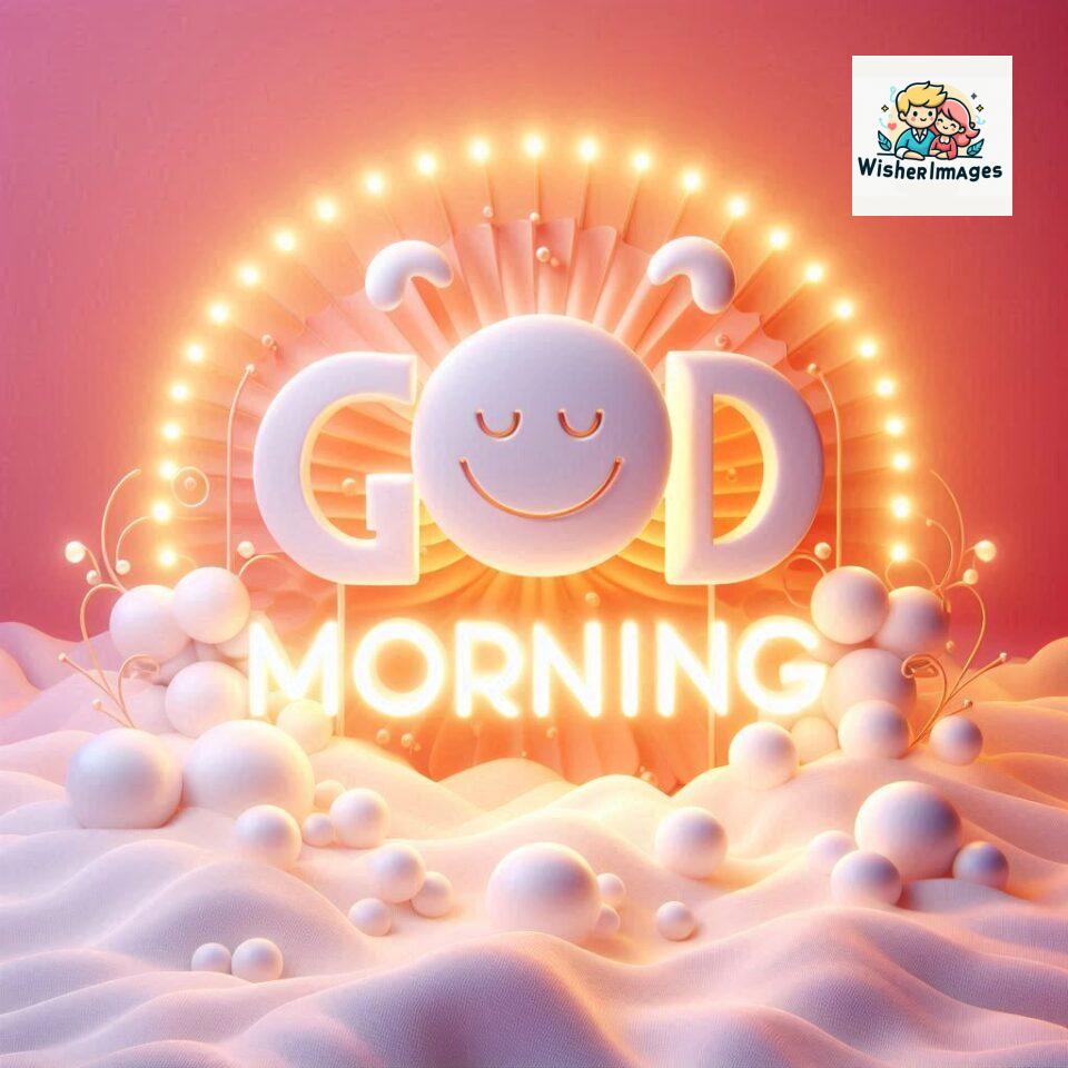 Bright and Cheerful D Good Morning Design with Hearts and flowers with colour full light setup with good morning Flowers ()