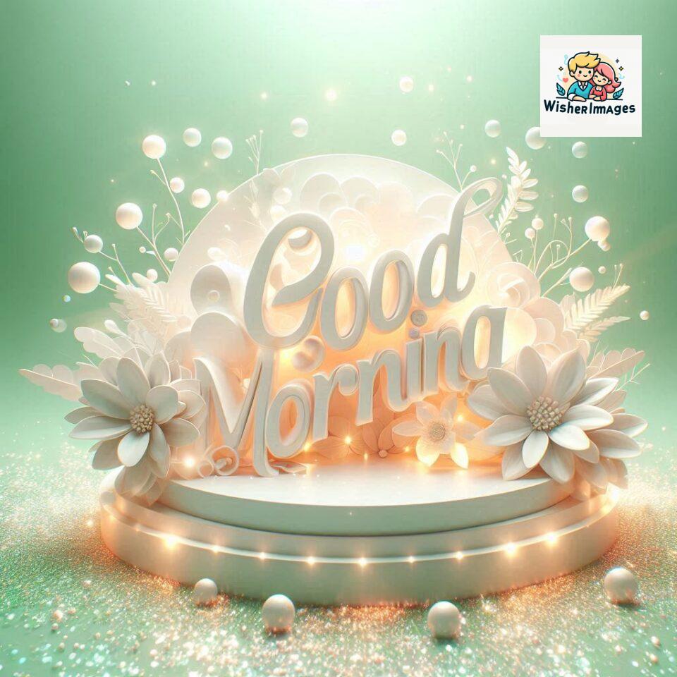 Bright and Cheerful D Good Morning Design with Hearts and flowers with colour full light setup with good morning Flowers ()