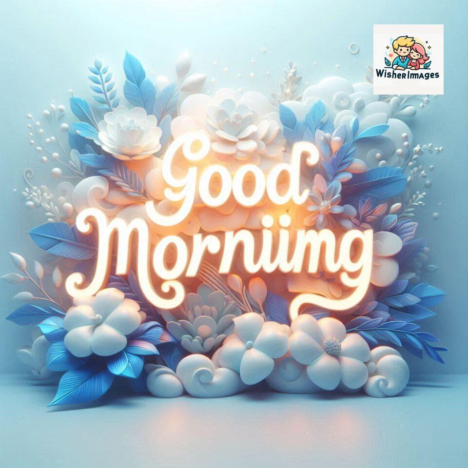 Bright and Cheerful D Good Morning Design with Hearts and flowers with colour full light setup with good morning Flowers ()