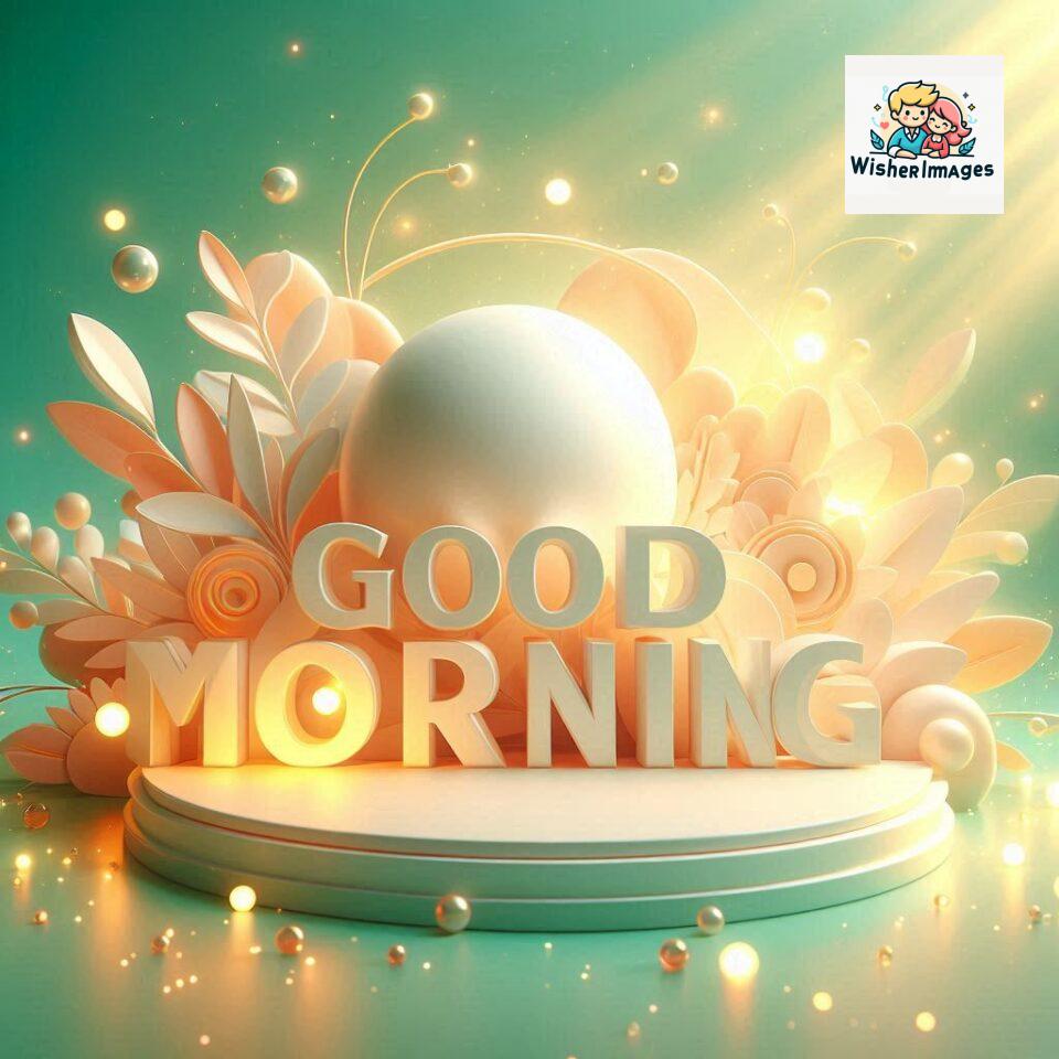 Bright and Cheerful D Good Morning Design with Hearts and flowers with colour full light setup with good morning Flowers ()