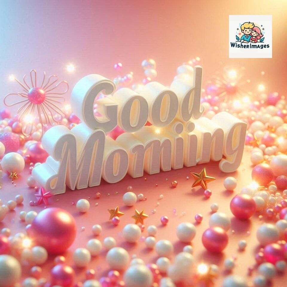 Bright and Cheerful D Good Morning Design with Hearts and flowers with colour full light setup with good morning Flowers ()