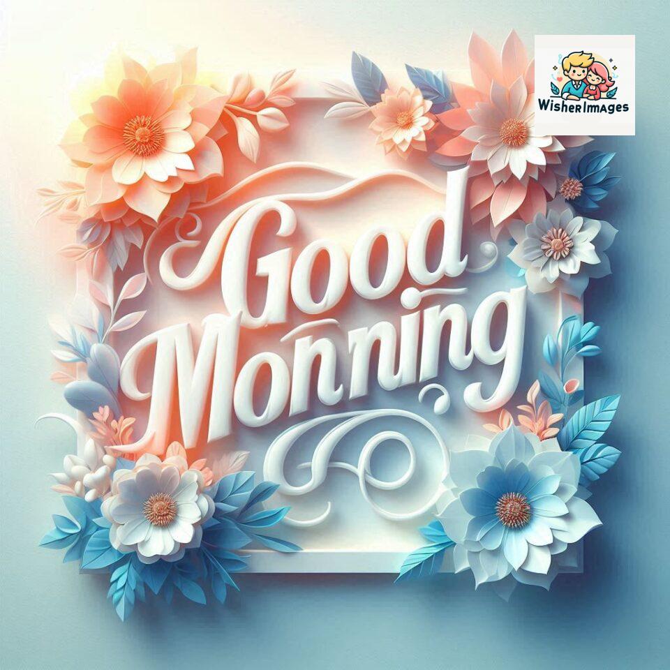 Bright and Cheerful D Good Morning Design with Hearts and flowers with colour full light setup with good morning Flowers ()