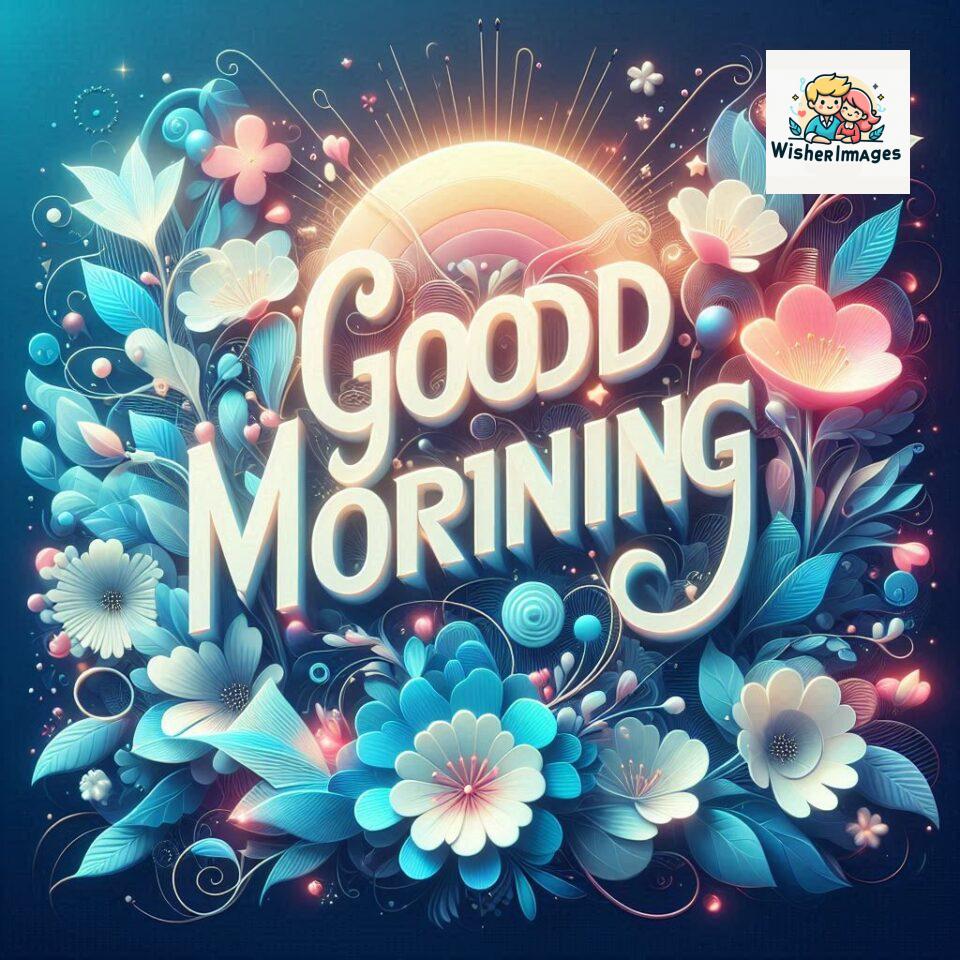 Bright and Cheerful D Good Morning Design with Hearts and flowers with colour full light setup with good morning Flowers ()