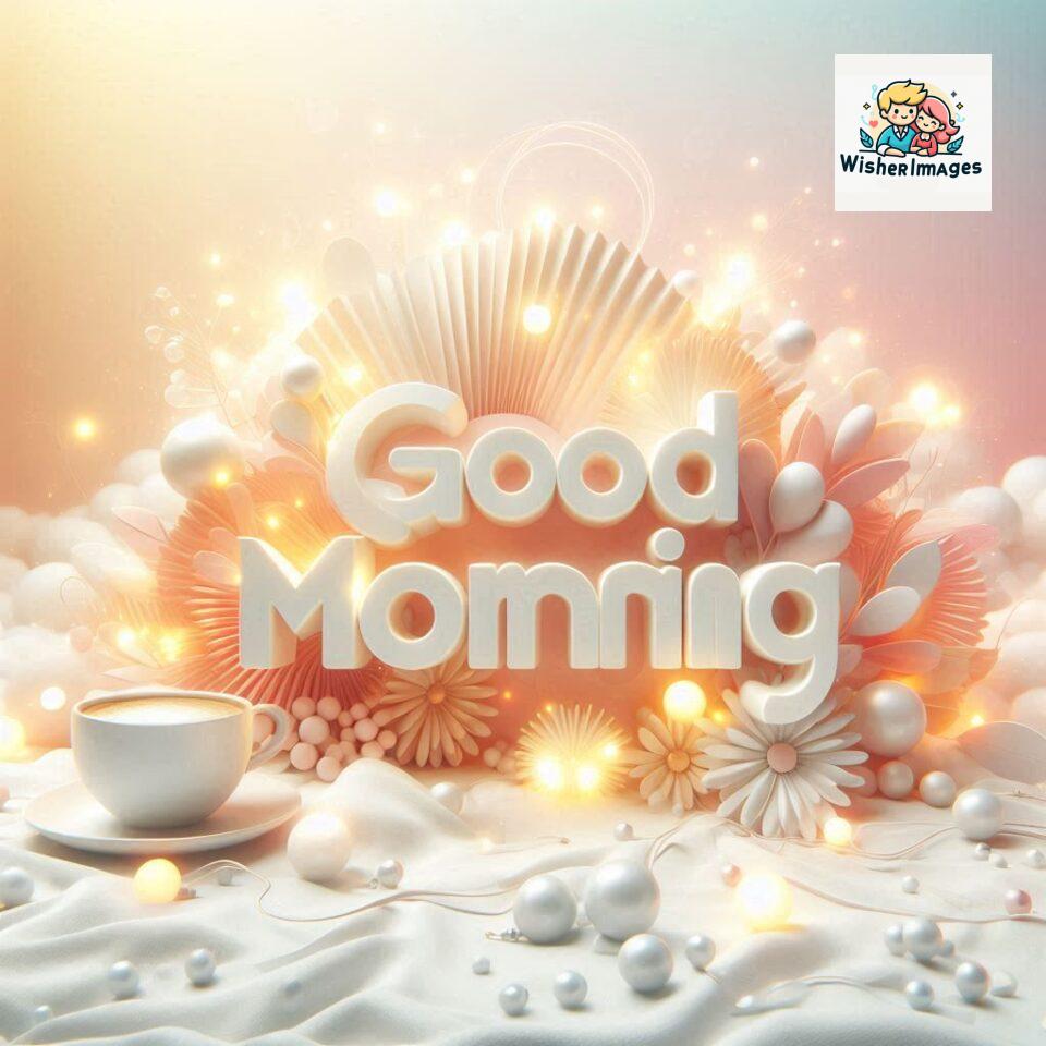 Bright and Cheerful D Good Morning Design with Hearts and flowers with colour full light setup with good morning Flowers ()