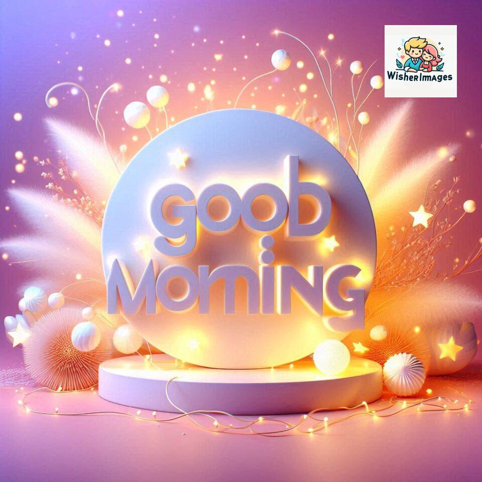 Bright and Cheerful D Good Morning Design with Hearts and flowers with colour full light setup with good morning Flowers ()