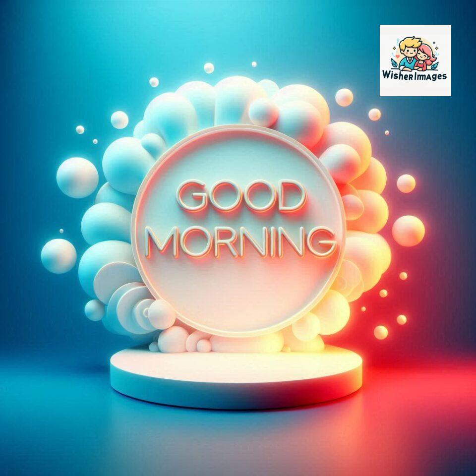 Bright and Cheerful D Good Morning Design with Hearts and flowers with colour full light setup with good morning Flowers ()