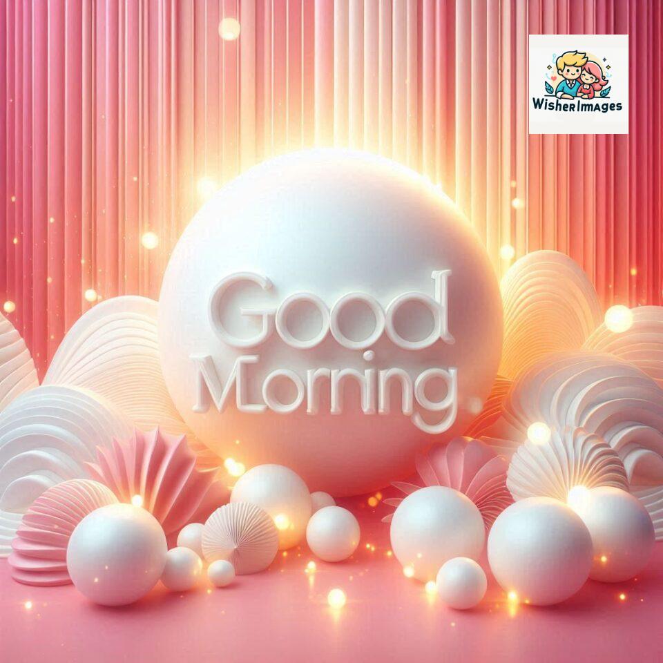 Bright and Cheerful D Good Morning Design with Hearts and flowers with colour full light setup with good morning Flowers ()