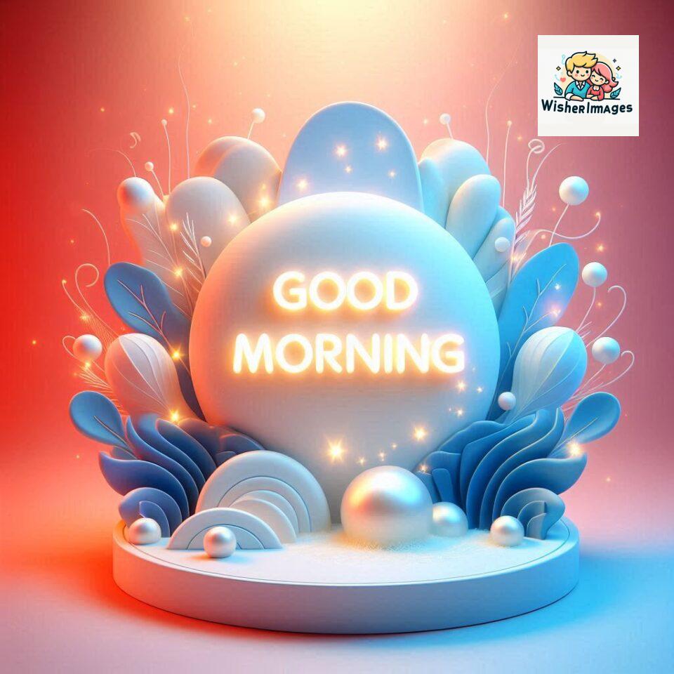 Bright and Cheerful D Good Morning Design with Hearts and flowers with colour full light setup with good morning Flowers ()