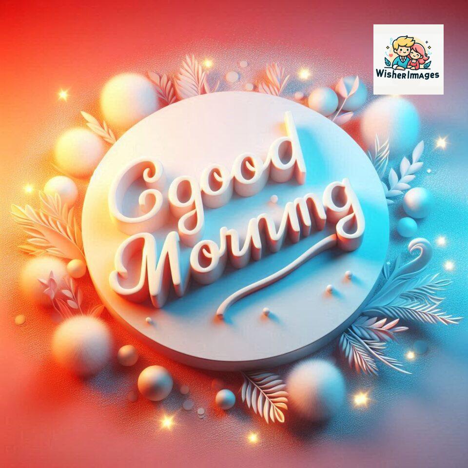 Bright and Cheerful D Good Morning Design with Hearts and flowers with colour full light setup with good morning Flowers ()