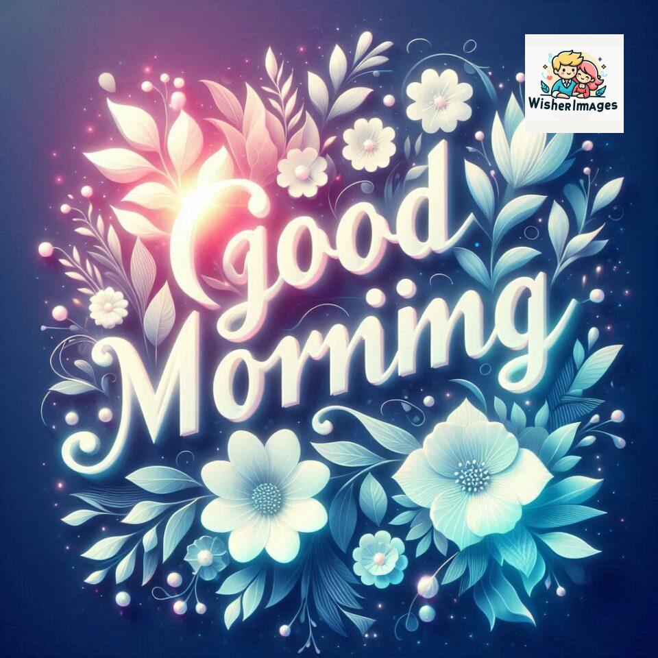 Bright and Cheerful D Good Morning Design with Hearts and flowers with colour full light setup with good morning Flowers ()