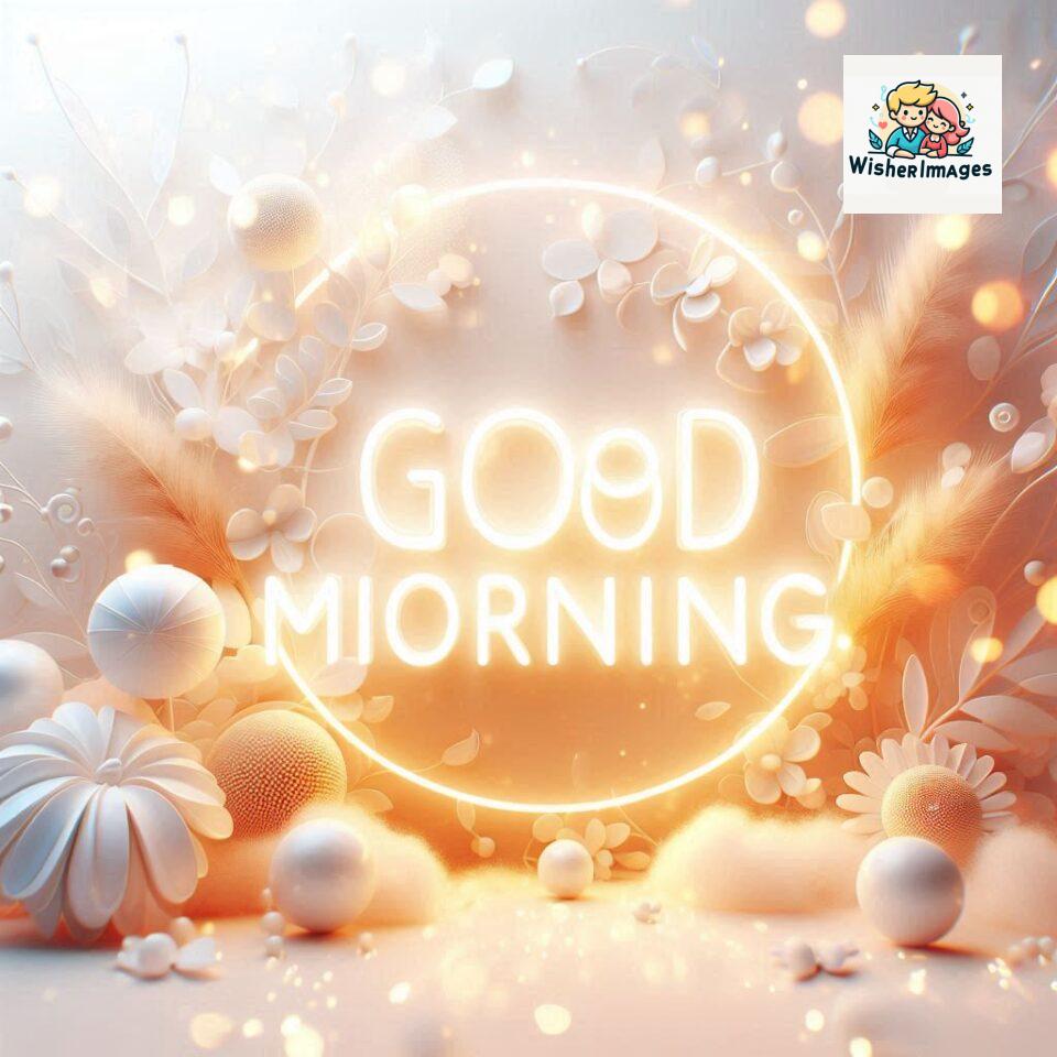 Bright and Cheerful D Good Morning Design with Hearts and flowers with colour full light setup with good morning Flowers ()