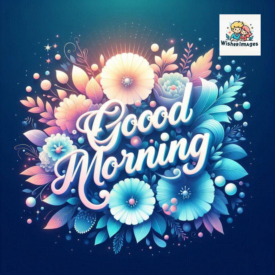 Bright and Cheerful D Good Morning Design with Hearts and flowers with colour full light setup with good morning Flowers ()