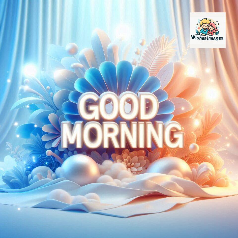 Bright and Cheerful D Good Morning Design with Hearts and flowers with colour full light setup with good morning Flowers ()