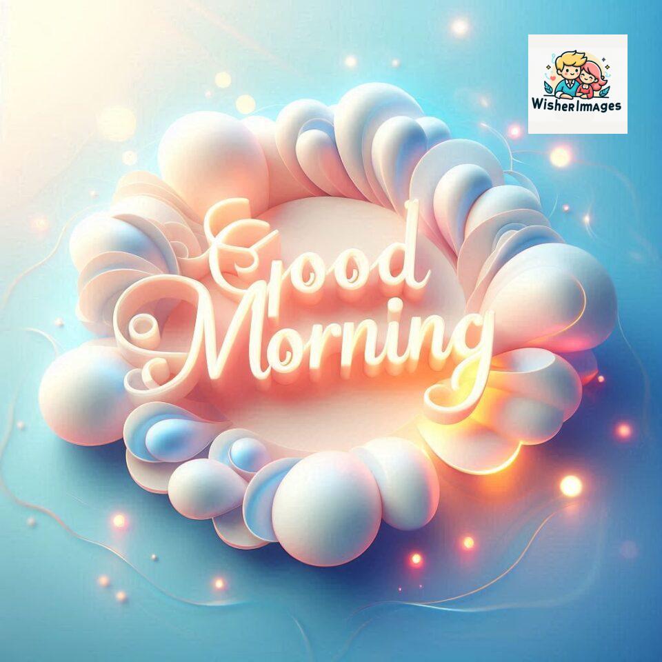 Bright and Cheerful D Good Morning Design with Hearts and flowers with colour full light setup with good morning Flowers ()