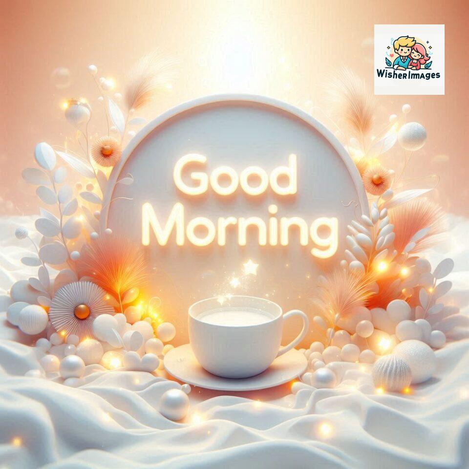 Bright and Cheerful D Good Morning Design with Hearts and flowers with colour full light setup with good morning Flowers ()