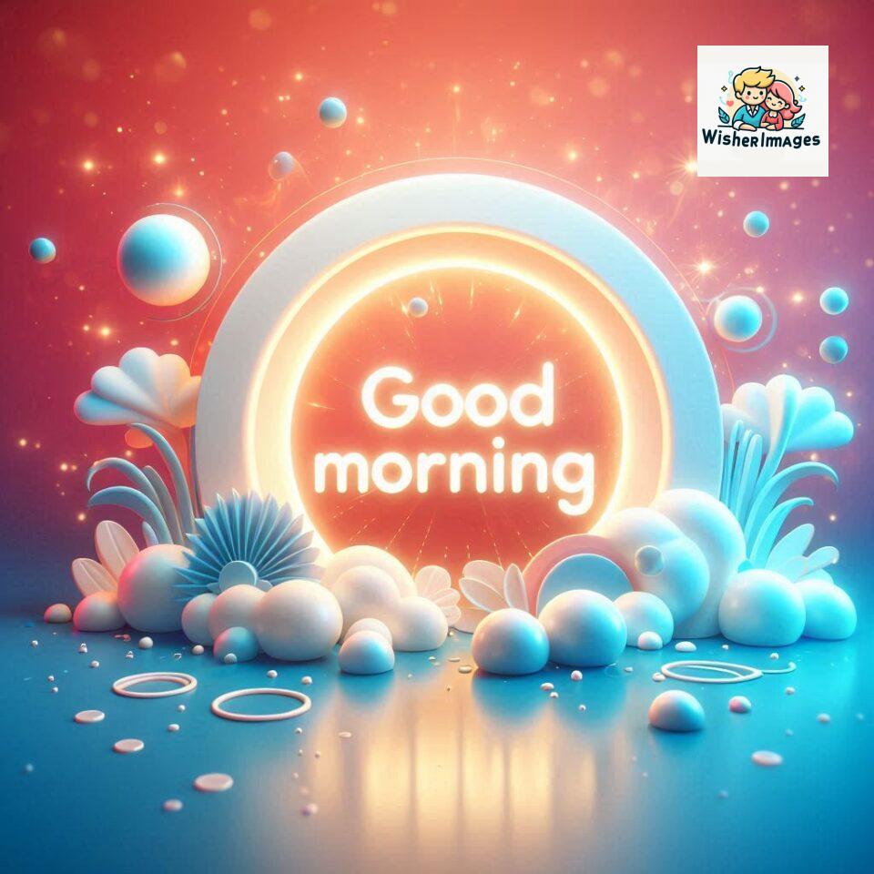 Bright and Cheerful D Good Morning Design with Hearts and flowers with colour full light setup with good morning Flowers ()