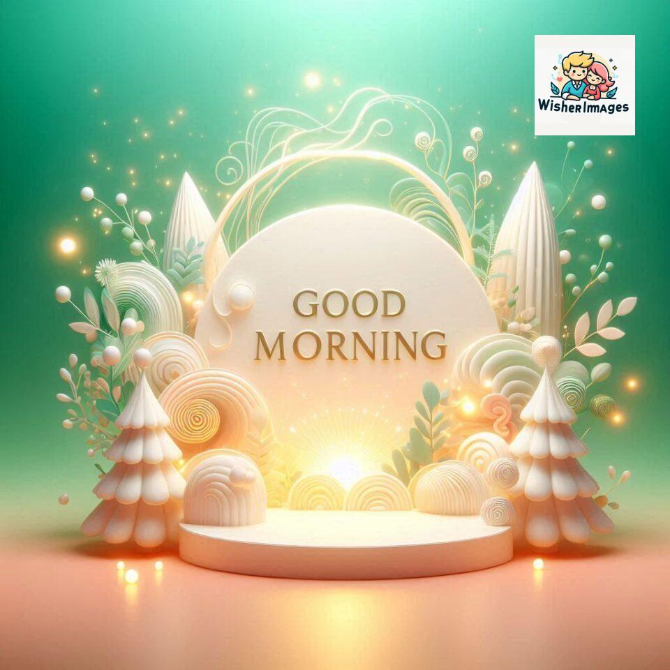 Bright and Cheerful D Good Morning Design with Hearts and flowers with colour full light setup with good morning Flowers ()