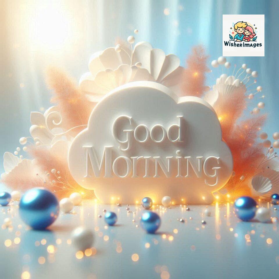 Bright and Cheerful D Good Morning Design with Hearts and flowers with colour full light setup with good morning Flowers ()