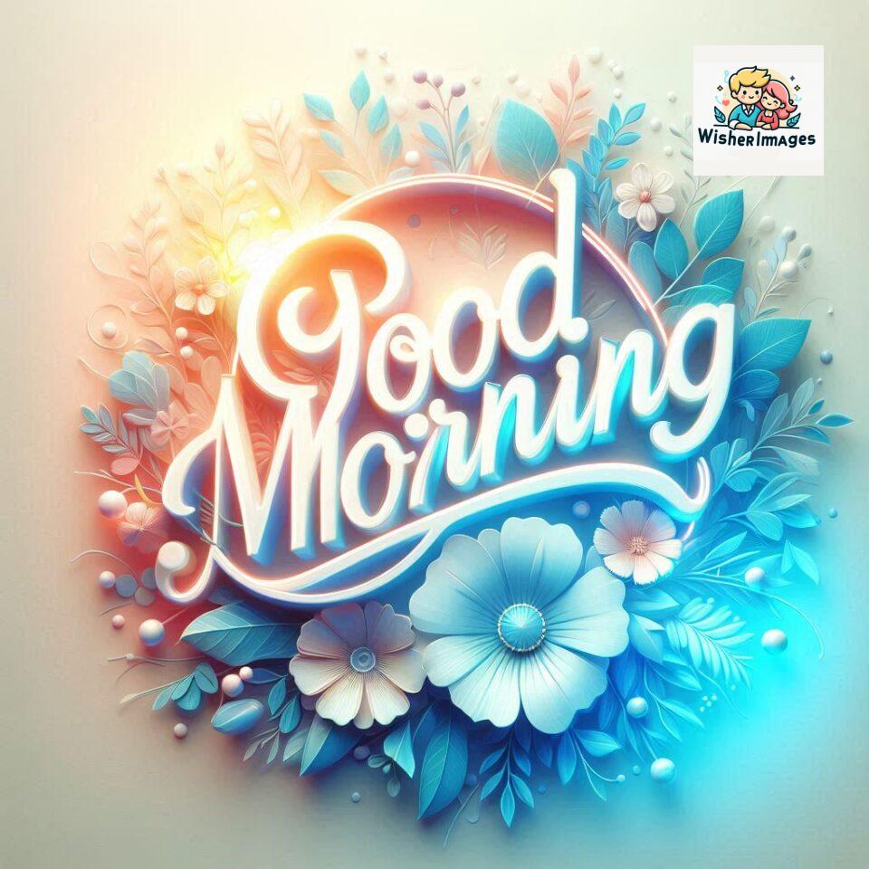 Bright and Cheerful D Good Morning Design with Hearts and flowers with colour full light setup with good morning Flowers ()