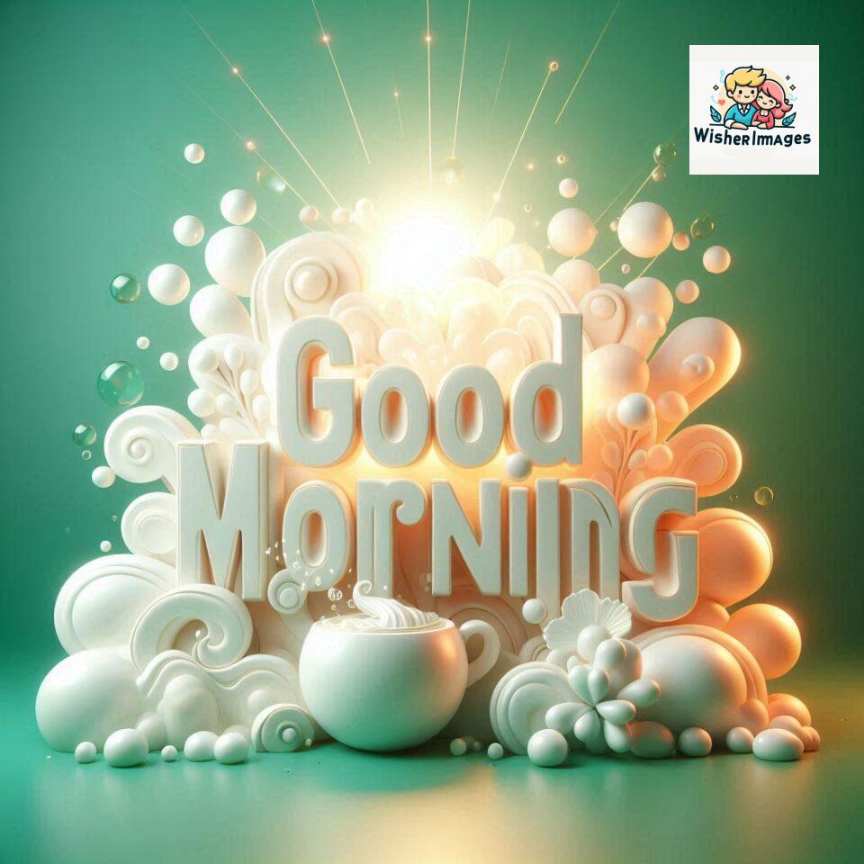 Bright and Cheerful D Good Morning Design with Hearts and flowers with colour full light setup with good morning Flowers ()