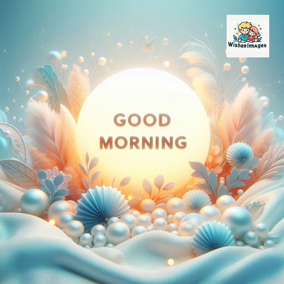 Bright and Cheerful D Good Morning Design with Hearts and flowers with colour full light setup with good morning Flowers ()