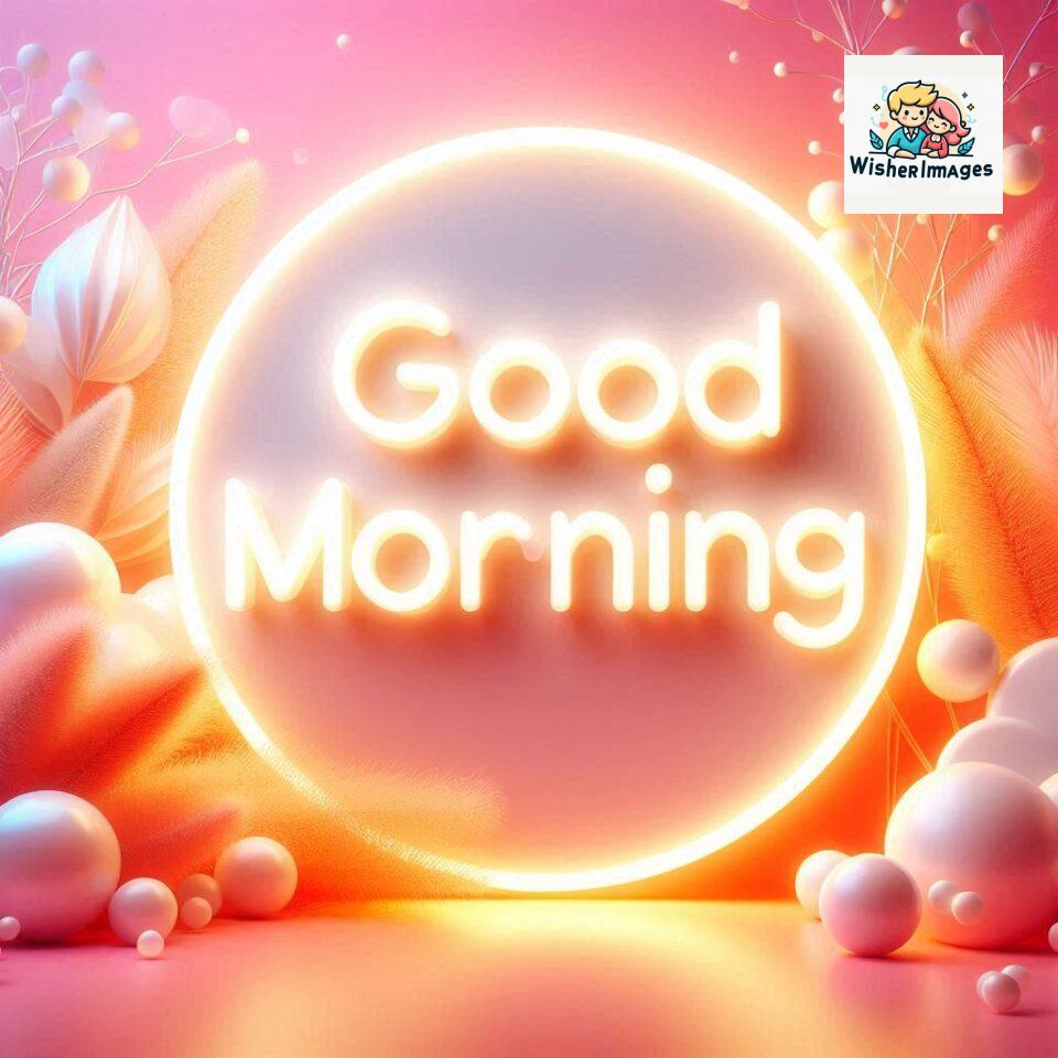 Bright and Cheerful D Good Morning Design with Hearts and flowers with colour full light setup with good morning Flowers ()